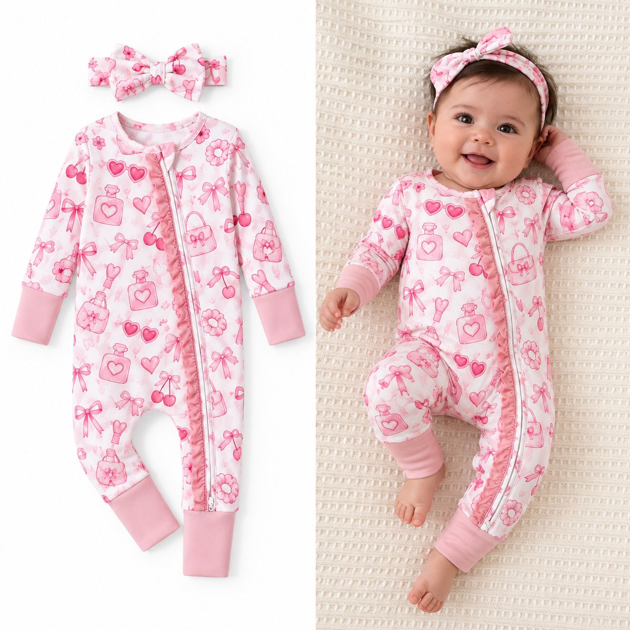 RX-01-06 Ruffle Zip Romper