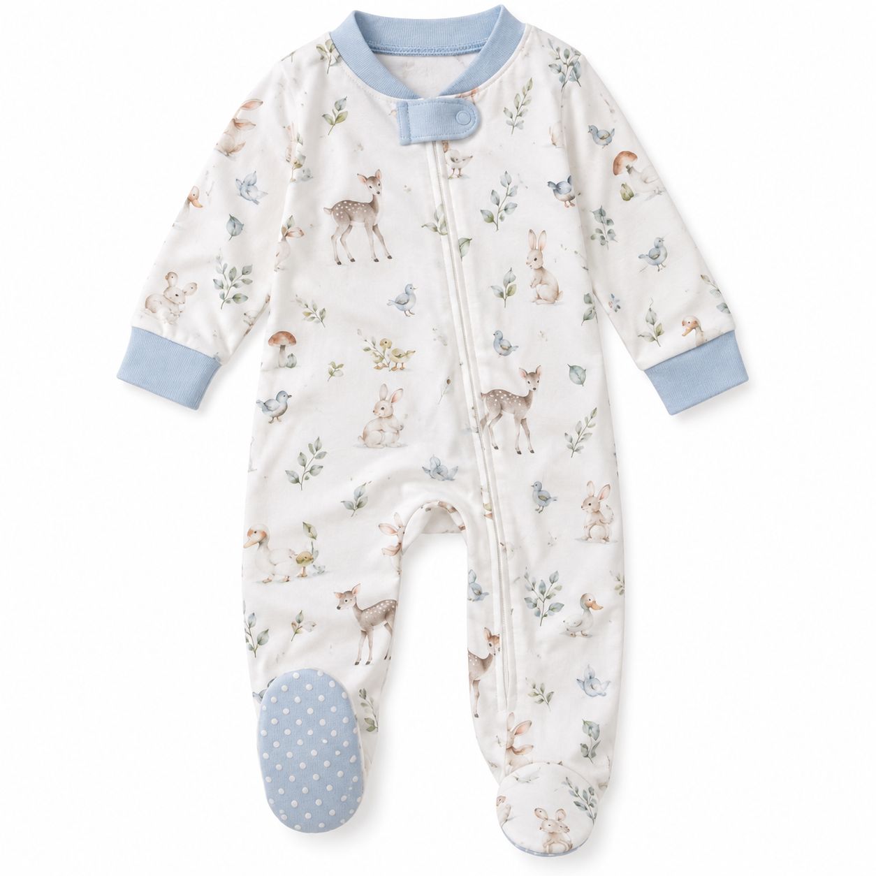 RX-01-11 Zip Footed Sleeper with Grip Soles