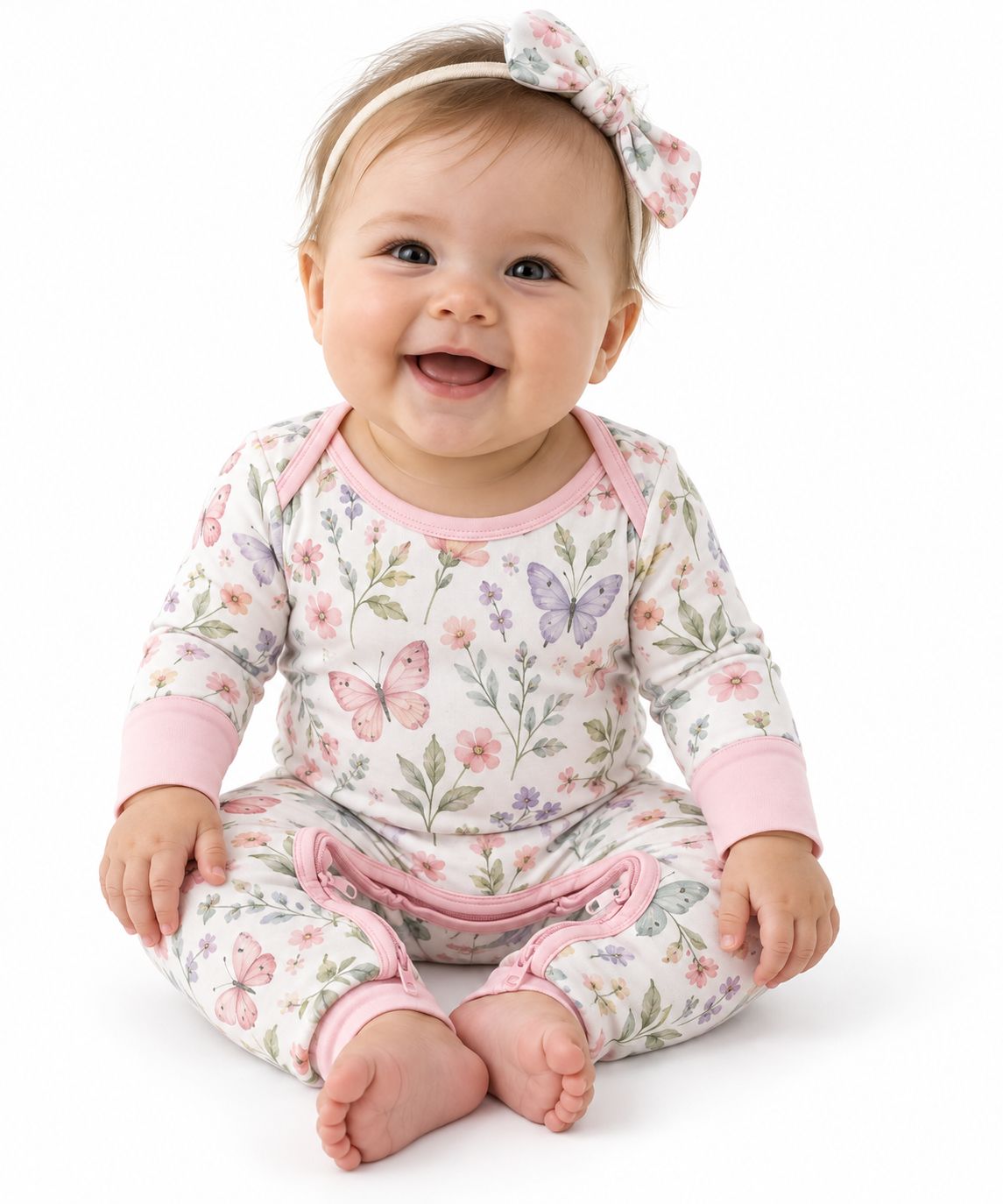 RX-01-14 Curved-Zip Baby Romper