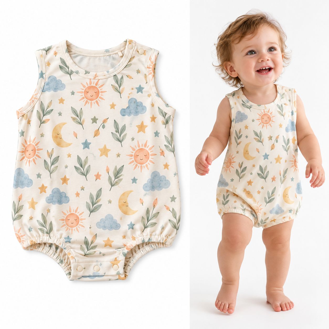 RX-01-29 Sleeveless Shoulder-Snap Bodysuit