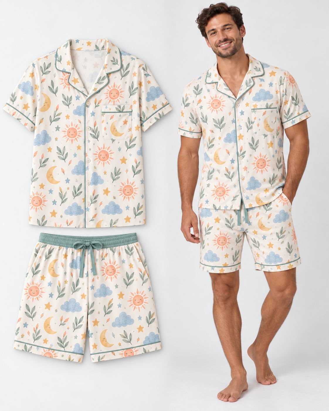 RX-03-12 Men's Short Sleeve Pajama Set