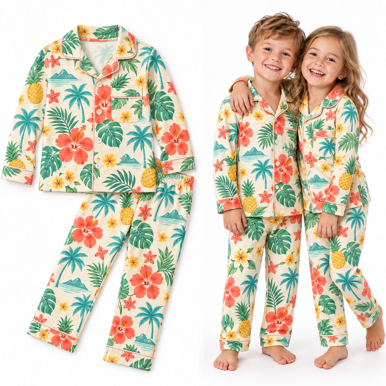 RX-03-14 Kids' Long Sleeve Collared Pajama Set