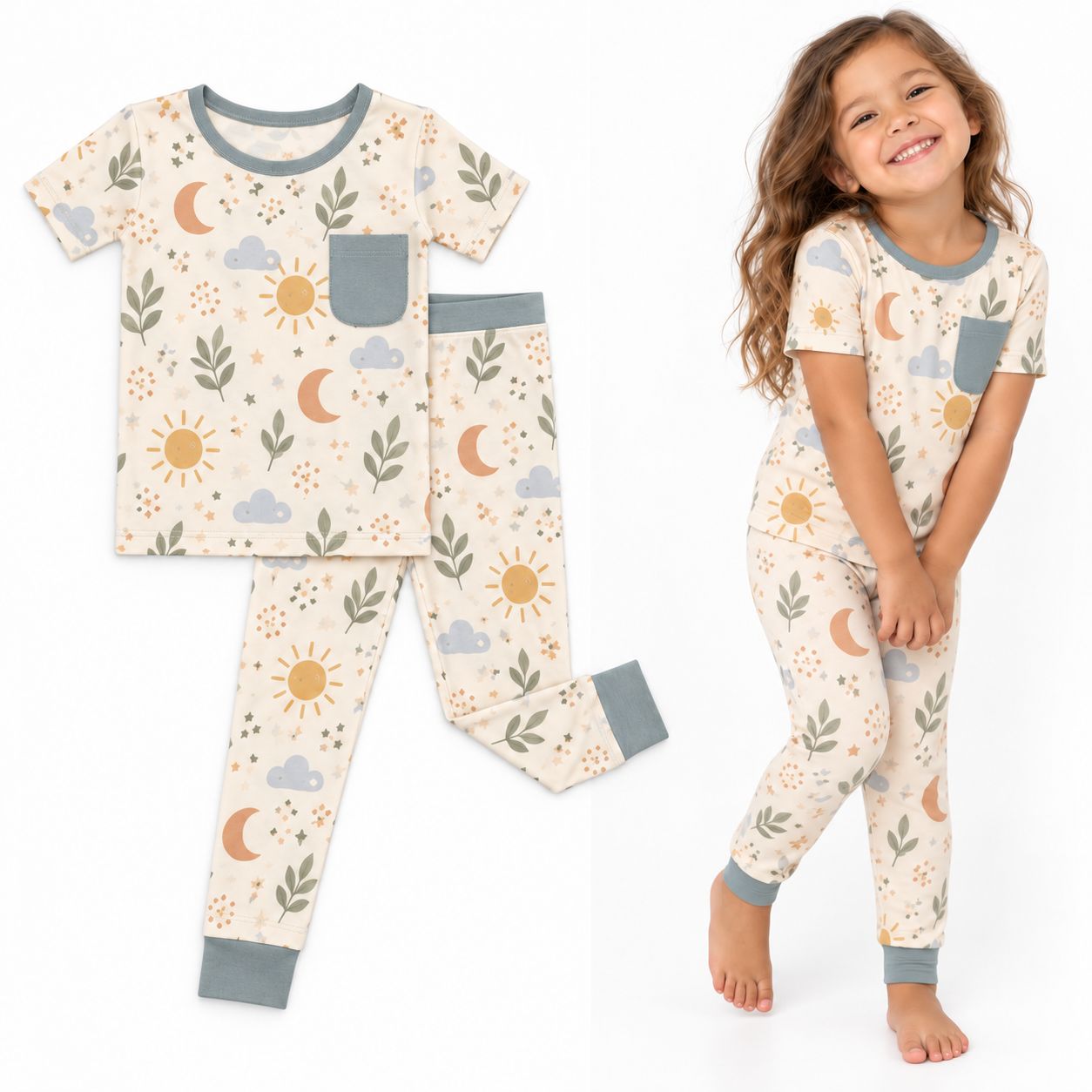 RX-02-03 Pocket Tee Pajama Set with Pants